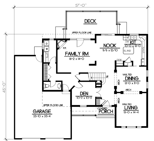 Traditional Floor Plan - Main Floor Plan #100-447