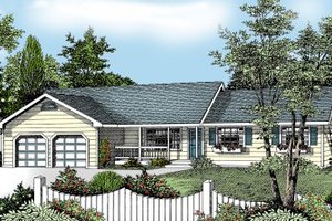 Ranch Exterior - Front Elevation Plan #97-117