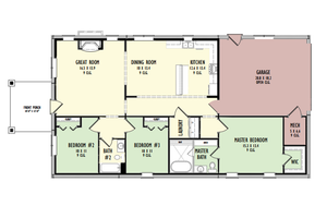 Floor Plan - Main Floor for Barndominium House Plan #1092-62 - 3 bed, 2 bath