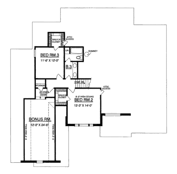 House Plan Design - European Floor Plan - Upper Floor Plan #40-343