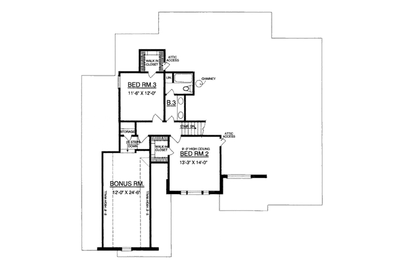Dream House Plan - Floor Plan - Upper Floor for European House Plan #40-343 - 3 bed, 3 bath