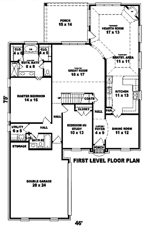 European Floor Plan - Main Floor Plan #81-13757