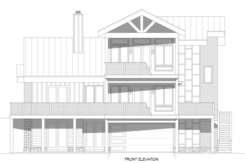 Architectural House Design - Exterior - Front Elevation 6 for Contemporary House Plan #932-1358 - 4 bed, 3 bath
