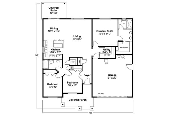 House Design - Traditional Floor Plan - Main Floor Plan #124-822