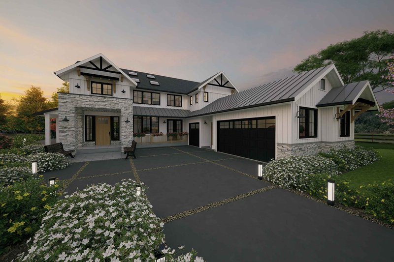 House Plan Design - Exterior - Front Elevation 3 for Farmhouse House Plan #1101-2 - 5 bed, 5.5 bath
