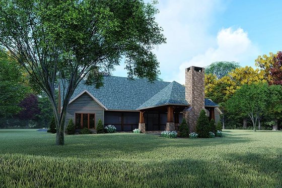 Exterior - Rear Elevation for Farmhouse House Plan #923-161 - 3 bed, 2 bath