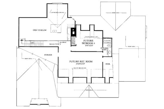 Floor Plan - Upper Floor for Country House Plan #137-156 - 3 bed, 2 bath