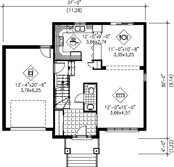 European Floor Plan - Main Floor Plan #25-294