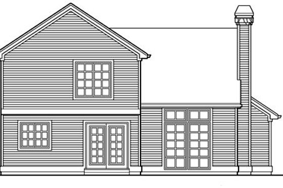 Exterior - Rear Elevation for Traditional House Plan #48-305 - 3 bed, 2.5 bath