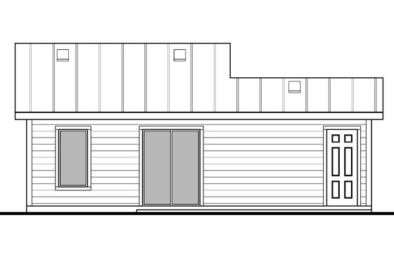 Exterior - Rear Elevation for Farmhouse House Plan #1073-42 - 1 bed, 1 bath