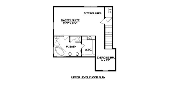 Adobe / Southwestern Floor Plan - Upper Floor Plan #116-295