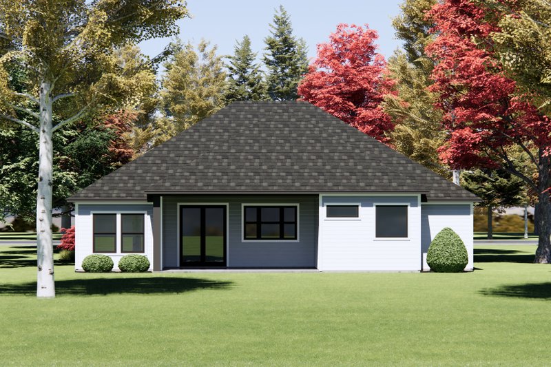 Architectural House Design - Exterior - Rear Elevation for Country House Plan #1096-113 - 3 bed, 2 bath