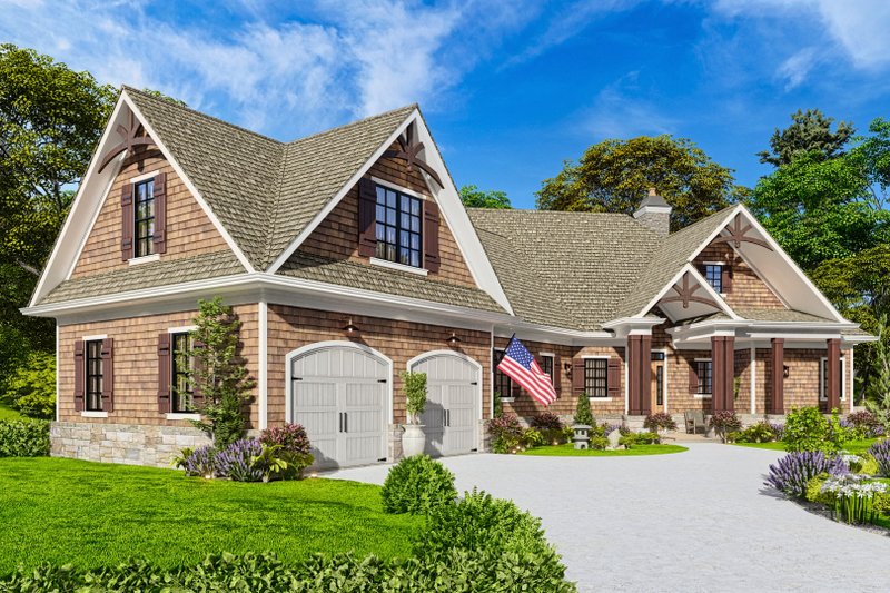House Blueprint - Exterior - Front Elevation 5 for Craftsman House Plan #54-408 - 3 bed, 2 bath