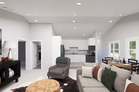 Interior - Family Room for Barndominium House Plan #1060-186 - 2 bed, 1 bath