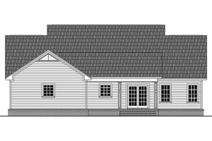 Country style home, farmhouse design, rear elevation