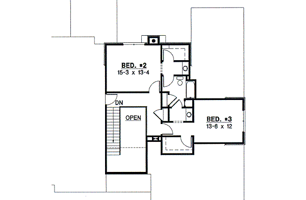 Traditional Floor Plan - Upper Floor Plan #67-723