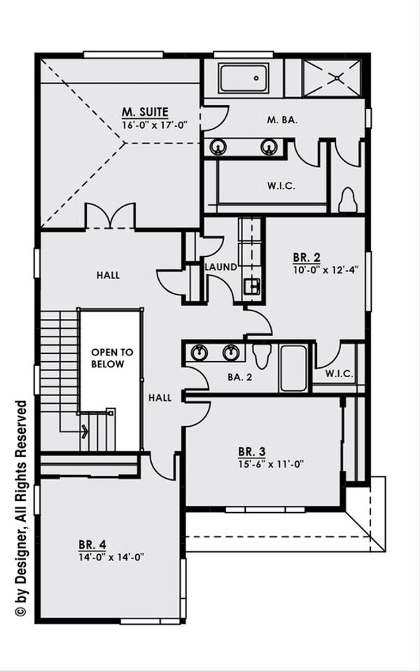 Contemporary Floor Plan - Upper Floor Plan #1066-7