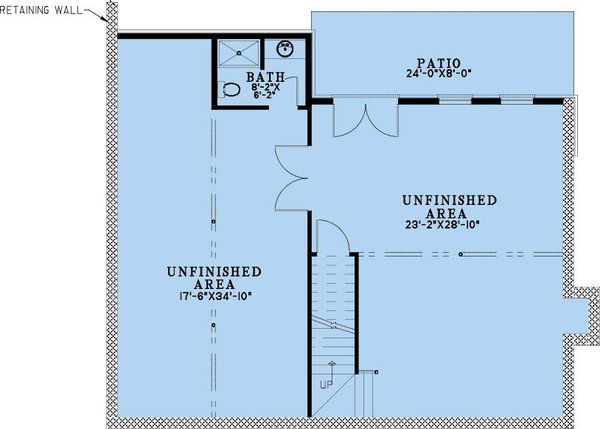 Architectural House Design - Floor Plan - Lower Floor for Farmhouse House Plan #923-498 - 2 bed, 3.5 bath