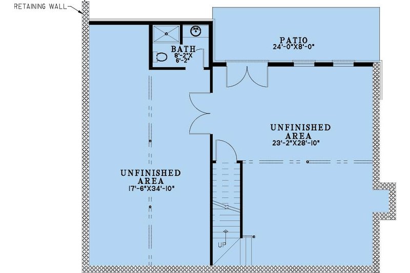 Architectural House Design - Floor Plan - Lower Floor for Farmhouse House Plan #923-498 - 2 bed, 3.5 bath