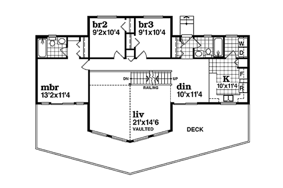 Floor Plan - Main Floor House Plan #47-372 - 3 bed, 2 bath