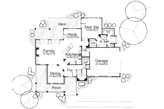 Floor Plan - Main Floor for Southern House Plan #120-138 - 3 bed, 3 bath