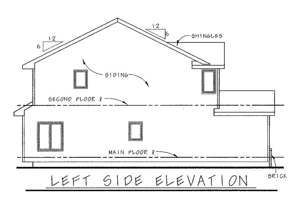 Exterior - Other Elevation for Traditional House Plan #20-2093 - 3 bed, 2.5 bath