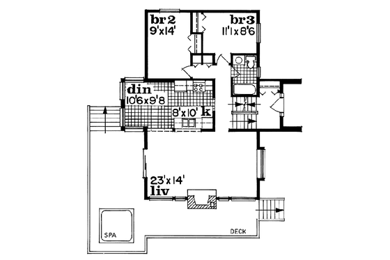 Floor Plan - Main Floor House Plan #47-177 - 3 bed, 2 bath