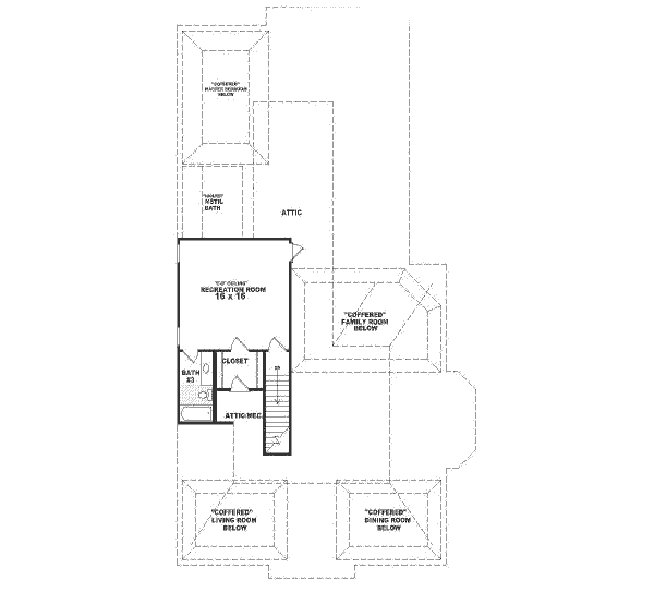 Traditional Floor Plan - Upper Floor Plan #81-382