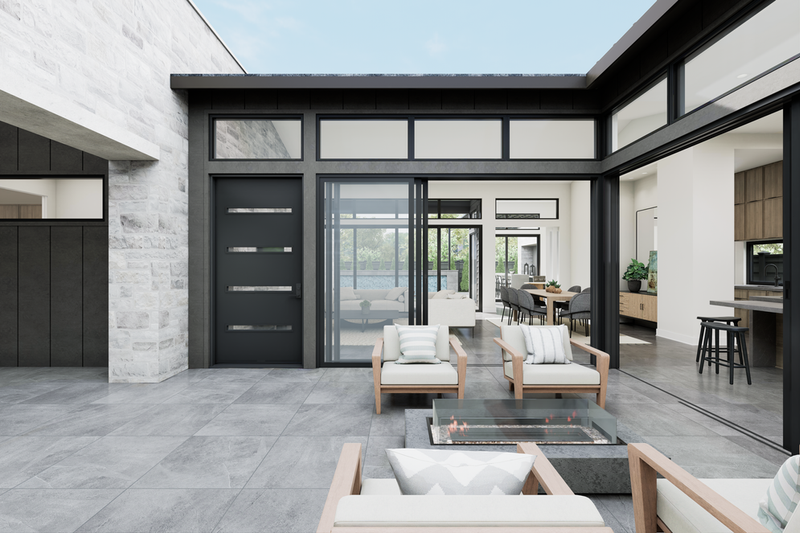 House Blueprint - Exterior - Outdoor Living 4 for Modern House Plan #1087-2 - 3 bed, 2.5 bath