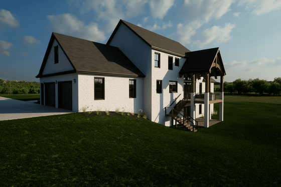 Exterior - Rear Elevation 1 for European House Plan #1116-2 - 4 bed, 3.5 bath