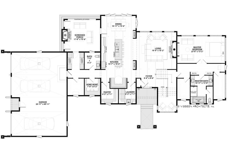 Architectural House Design - Floor Plan - Main Floor for Modern House Plan #928-395 - 4 bed, 4.5 bath