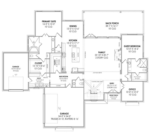 Mediterranean Floor Plan - Main Floor Plan #1096-29