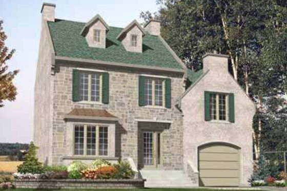 Exterior - Front Elevation for Colonial House Plan #138-178 - 3 bed, 1.5 bath