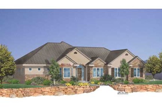 Exterior - Front Elevation for Traditional House Plan #24-103 - 5 bed, 3.5 bath