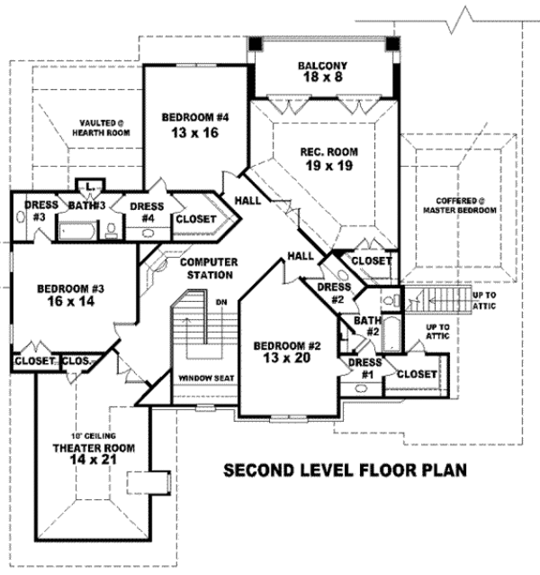 European Floor Plan - Upper Floor Plan #81-1334
