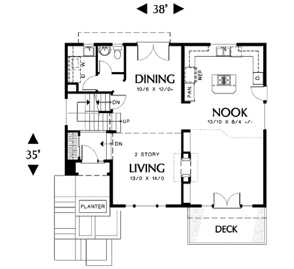 Home Plan - Craftsman Floor Plan - Main Floor Plan #48-310