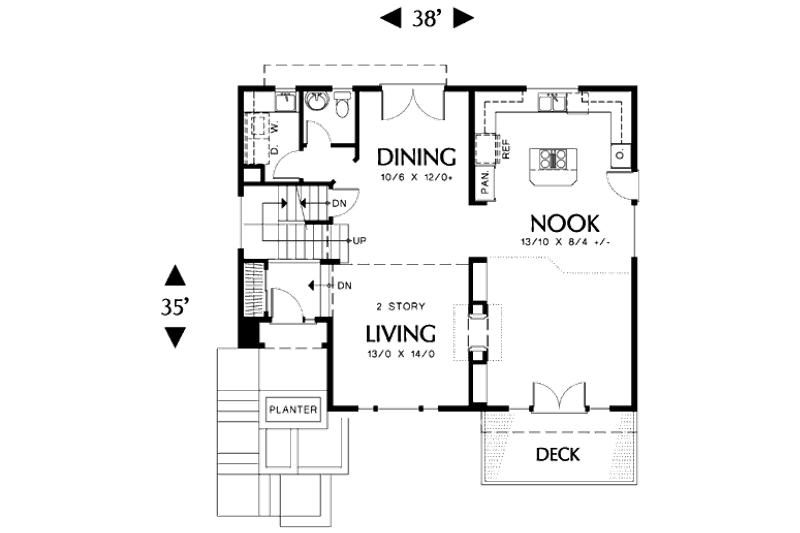 Architectural House Design - Floor Plan - Main Floor for Craftsman House Plan #48-310 - 3 bed, 2.5 bath