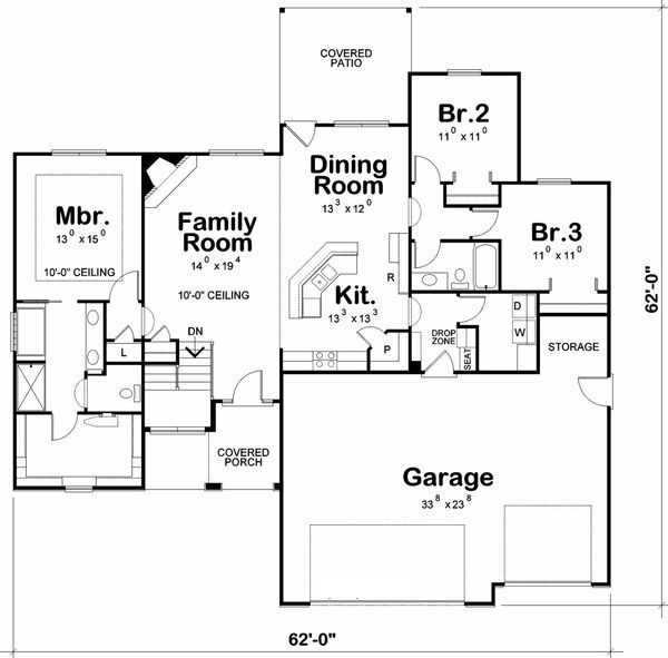 Home Plan - Mediterranean Floor Plan - Main Floor Plan #20-2174