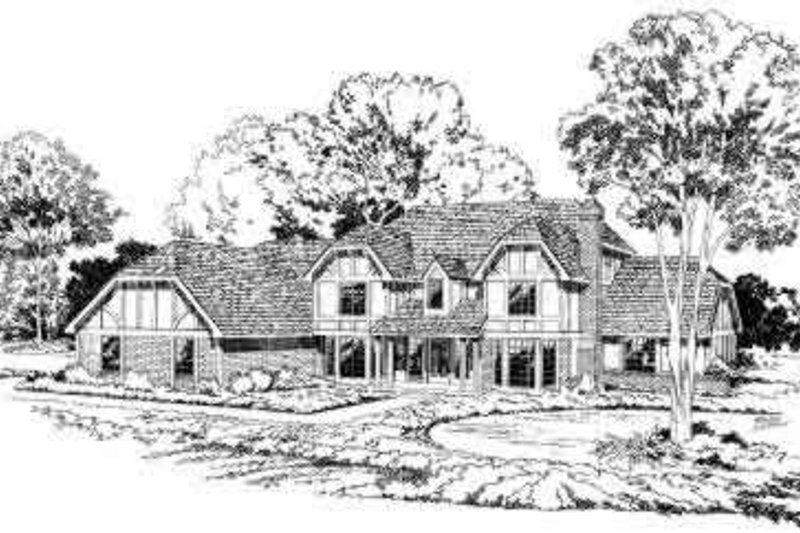 Tudor Style House Plan - 4 Beds 5 Baths 3492 Sq/Ft Plan #312-215