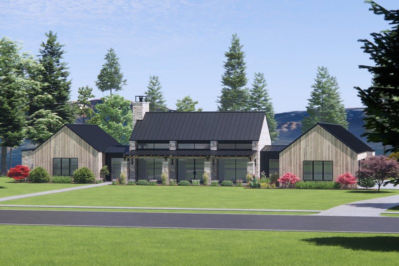 House Design - Exterior - Front Elevation 4 for Modern House Plan #1096-58 - 4 bed, 3.5 bath
