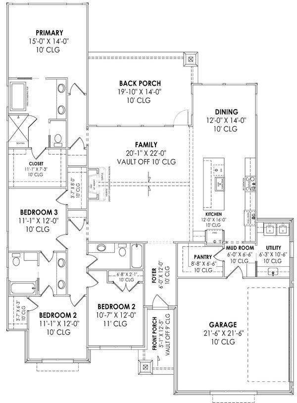 Traditional Floor Plan - Main Floor Plan #1096-87