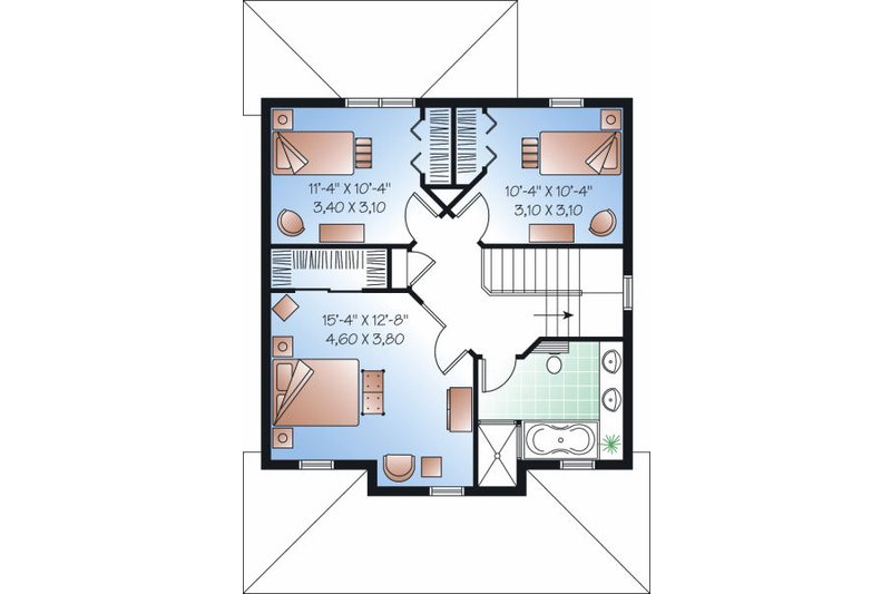 Dream House Plan - Floor Plan - Upper Floor for Country House Plan #23-743 - 3 bed, 1.5 bath