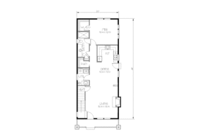 Floor Plan - Main Floor for Craftsman House Plan #423-3 - 3 bed, 2 bath