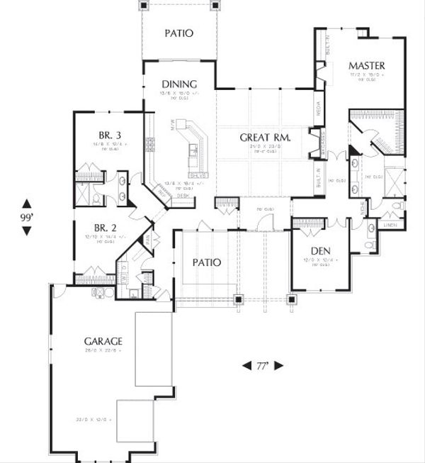 Craftsman Floor Plan - Main Floor Plan #48-602