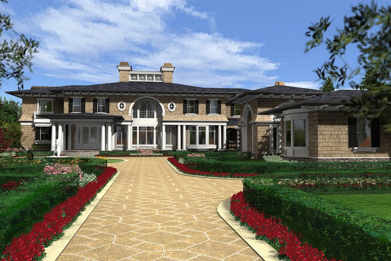 House Blueprint - Exterior - Front Elevation for Traditional House Plan #132-217 - 4 bed, 7 bath