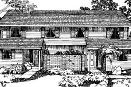 Exterior - Front Elevation for Traditional House Plan #303-195 - 2 bed, 1.5 bath