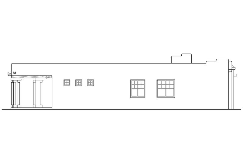 Architectural House Design - Exterior - Other Elevation 1 for Adobe / Southwestern House Plan #124-437 - 3 bed, 2 bath
