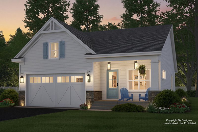 House Blueprint - Farmhouse Exterior - Front Elevation Plan #51-1503