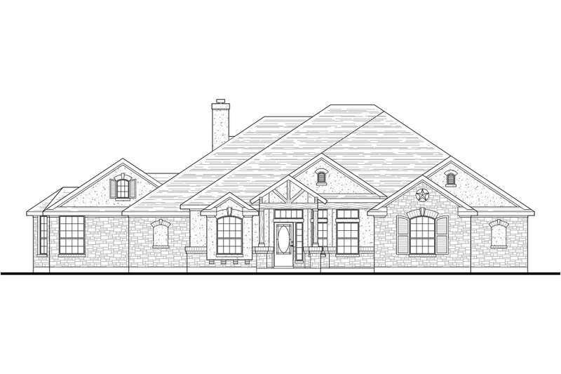 Dream House Plan - Exterior - Front Elevation 3 for Traditional House Plan #80-173 - 6 bed, 3.5 bath
