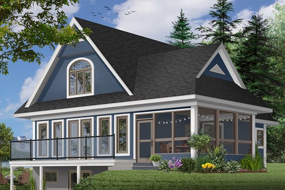 Exterior - Front Elevation 3 for Farmhouse House Plan #23-525 - 2 bed, 1.5 bath